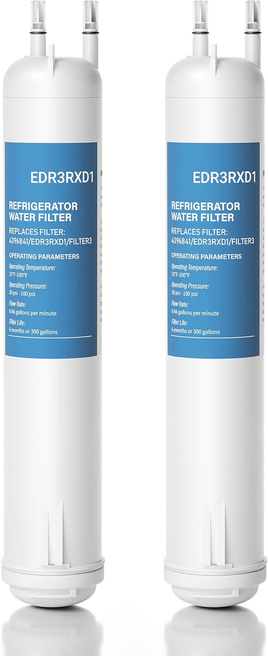 EDR3RXD1 Replacement Water, Compatible with 4396841, 4396710, KAD3RXD1, WHR3RXD, Kenmore 46-9083, 46-9030, 2 Pack