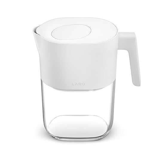LARQ Water Filter Pitcher 1.9L (8-Cup) – Nano Zero Filter Removes Chlorine, Lead, PFAS & More – Pure White