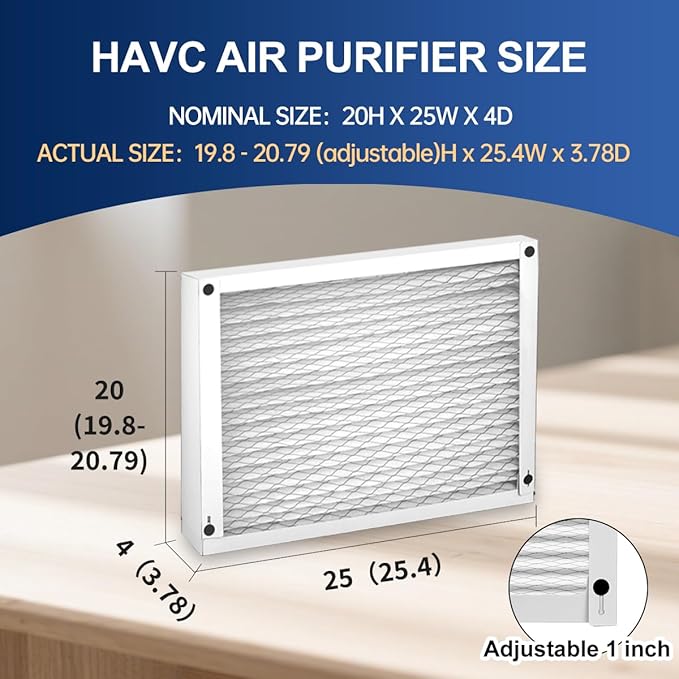 210 MERV11 Air Filter 20x25x4 for AirPurifiers Model 1210, 1620, 2120, 2200, 2210, 2216, 3210, 4200, and 2200 with Upgrade Kit 1213 Pleated HVAC AC Furnace Filter Replacement 2 Packs