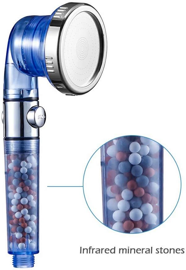 Filtration Stone Beads Filter for Filtered Shower Head, Mineral Stone Bead Balls for Purifying Water (Red Gray White)