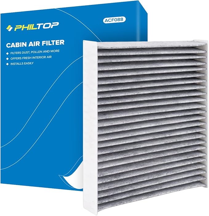 PHILTOP ACF088 (CF11924) Cabin Air Filter, Replacement for Fiat500 (2012-2019), Premium Cabin Filter with Activated Carbon Filter Up Dust Pollen Odor