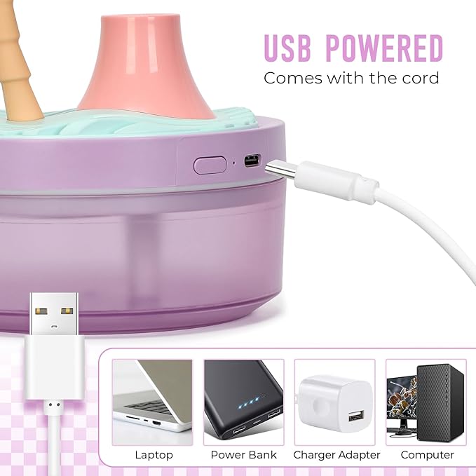 Cute Mini Humidifier, 320ml Coconut Tree Desktop Humidifiers for Bedroom, Portable Small Cool Mist Humidification for Home, Baby Nursery, Office & Indoor Plants, USB Powered