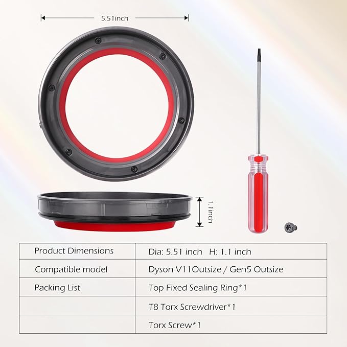 Sealing Ring Replacement for Dyson Outsize Series SV16 SV29 Vacuum Cleaner V11 Outsize / Gen5 Outsize/Plus/Absolute/Absolute Extra/Total Clean/Origin Models Canister Replacement Parts 970423-01