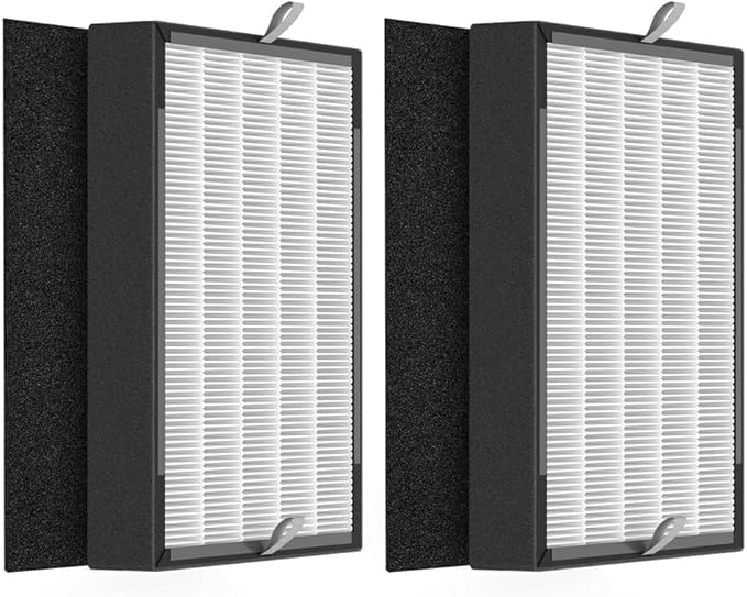 2-Pack 45i and Flex True Replacement Filter Compatible with BreatheSmart Flex and 45i Purifiers, 2×2-in-1 Filters + 2×Carbon Pre-Filters