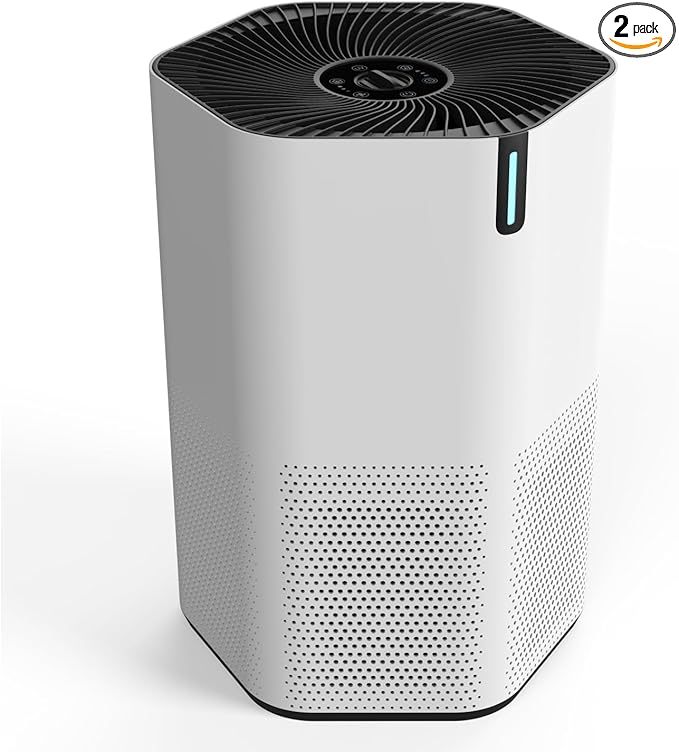 AirPro Purifier for Home and Bedroom | HEPA 14 Filter | Ultra-Quiet Air Cleaner | Activated Carbon Filter and Essential Oil Diffuser - (2 Packs)