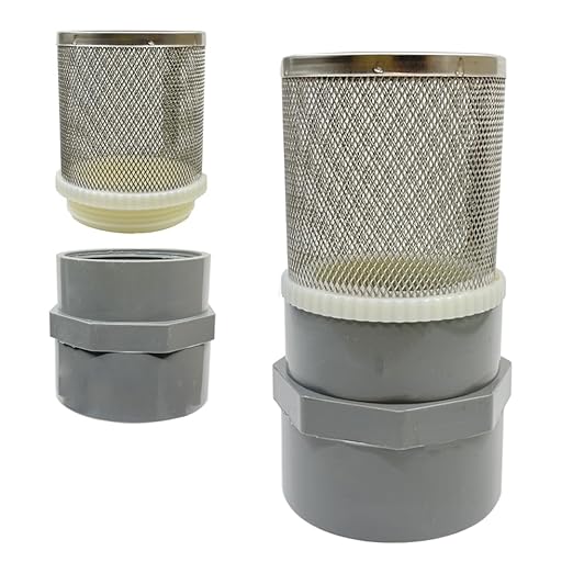 1.2 inch Stainless Steel Filter Cover Connected to 1.2 inch/DN32 Grey PVC Water Pipe, Suction Strainers Used to Remove Debris and Reduce Solid Entry(1pcs)