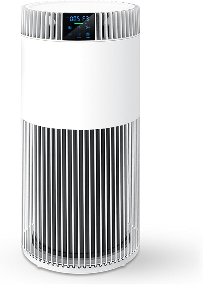 Air Purifier for Home Large Room 1800 Ft² with Washable Filters, HEPA Filter Pet Air Purifier for Bedroom with PM2.5 Sensor, 20dB Sleep Mode, 360° Purification,12H Timer,Remove Dust, Odor, Smoke,White