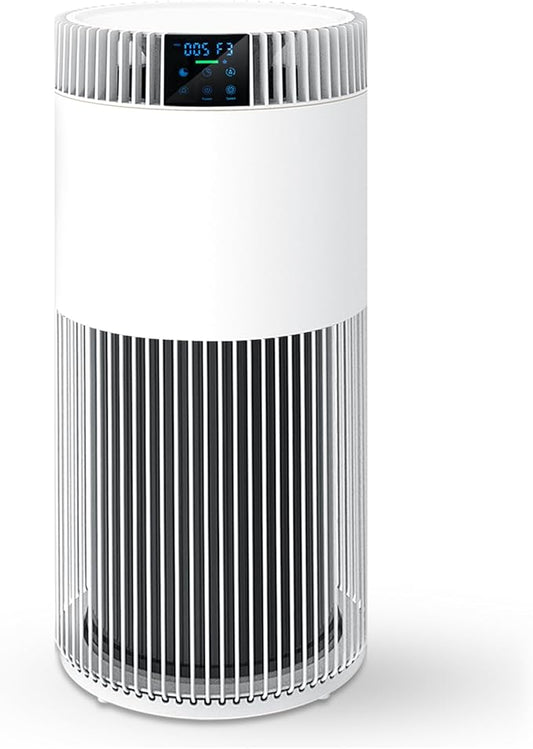 Air Purifier for Home Large Room 1800 Ft² with Washable Filters, HEPA Filter Pet Air Purifier for Bedroom with PM2.5 Sensor, 20dB Sleep Mode, 360° Purification,12H Timer,Remove Dust, Odor, Smoke,White