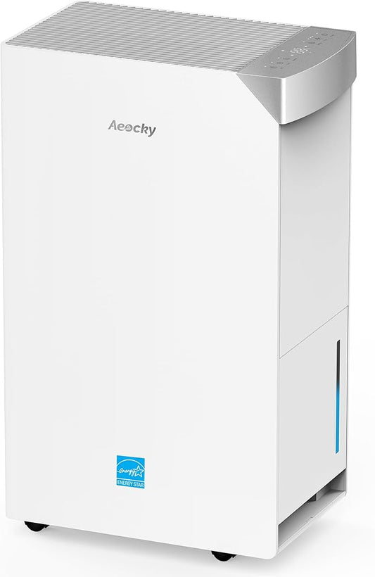 4500 Sq.Ft Energy Star 2025 Dehumidifier,AEOCKY Max 74 Pint/D(Standard 52Pint/D) Smart Compressor Dehumidifier with Drain Hose, Intelligent Humidistat,for Basement,Bedroom,Home,Bathroom