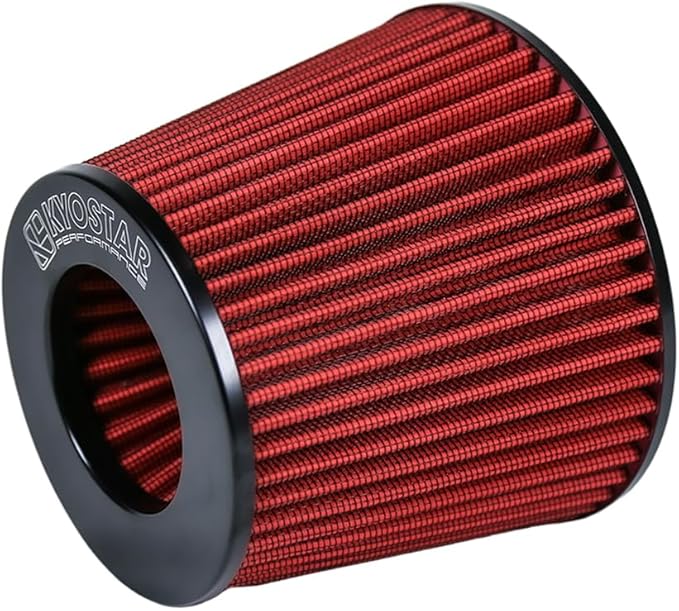 Kyostar Universal Red 3.5 Inch 89mm Air Intake Cone Filter Replacement Quality Dry Air Filter
