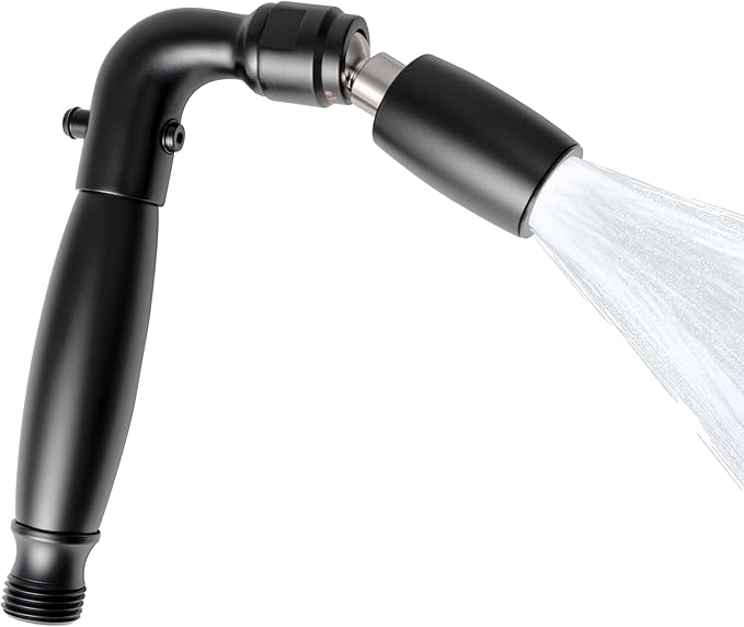 High Sierra® Solid Metal Handheld Shower Head, Lead-Free, with Built-In Trickle Valve. Shower Hose and Holder Not Included. Low Flow 1.5 GPM. Matte Black