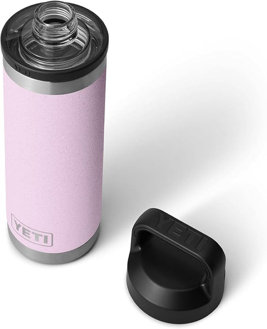 YETI Rambler 18 oz Bottle, Vacuum Insulated, Leakproof, Stainless Steel with Chug Cap, Cherry Blossom