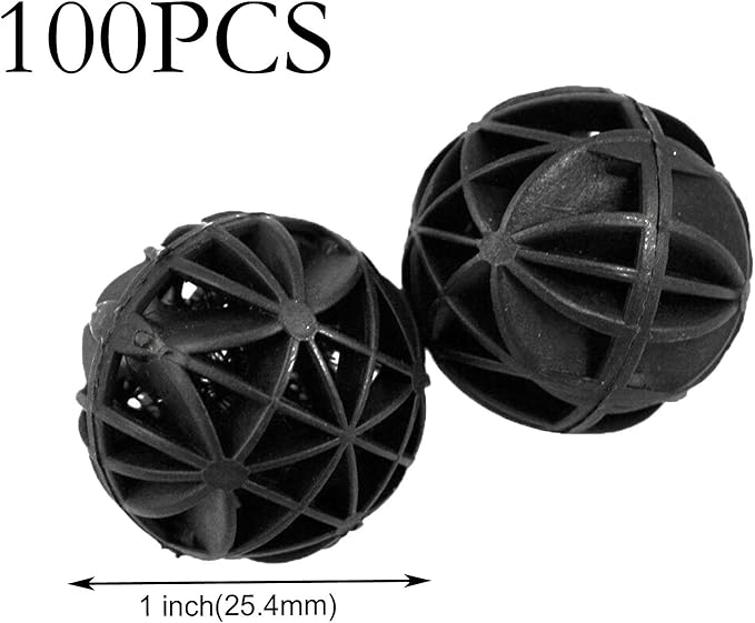 AQUANEAT Aquarium 1" Bio Balls 100pcs for Fish Tank Pond Canister Filter Media