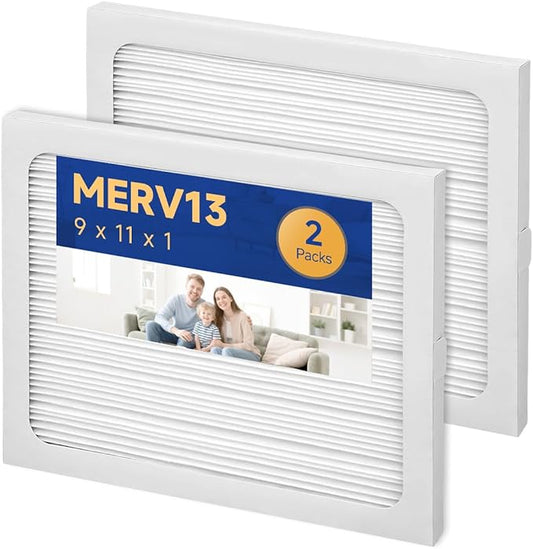 9 x 11 x 1 Dehumidifier Filter MERV 13 Compatible with Santa Fe Compact2, Compact70, Ultra70 Dehumidifier, UA 65H, # 4029748 Dehumidifiers Replacement Parts (2-Pack)