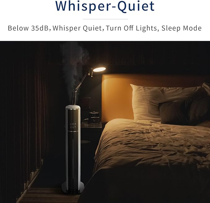 Ultrasonic Cool Mist Humidifier for Large Room Bedroom, Top Fill Humidifier(9L/2.38Gals) for Baby Adults, Smart & Remote Control, Last 40 Hours