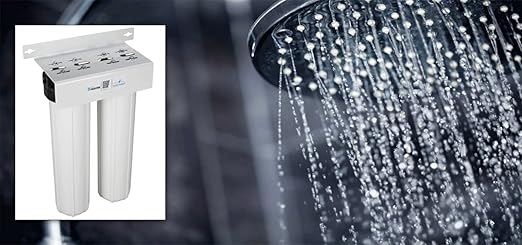 Home Master Whole House Three Stage Water Filtration System with Fine Sediment, Iron and Carbon, Blue