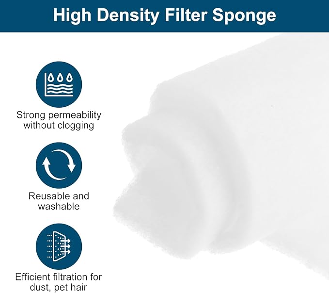 PATIKIL 39" x 39" x 0.4" Air Conditioner Filter Replacement, Washable Reusable Cut to Fit Foam Filter Air Filter for RV AC Vent Window Purifiers Computer, White