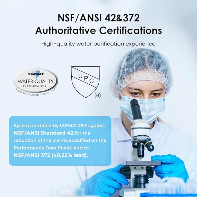 Waterdrop Water Filter for Sink Faucet, NSF/ANSI 42 Certified Countertop Water Filter System, 5-Stage Stainless Steel Faucet, 8000 Gallons, Reduces Heavy Metals and 99% Chlorine, WD-CTF-02(1 Filter)