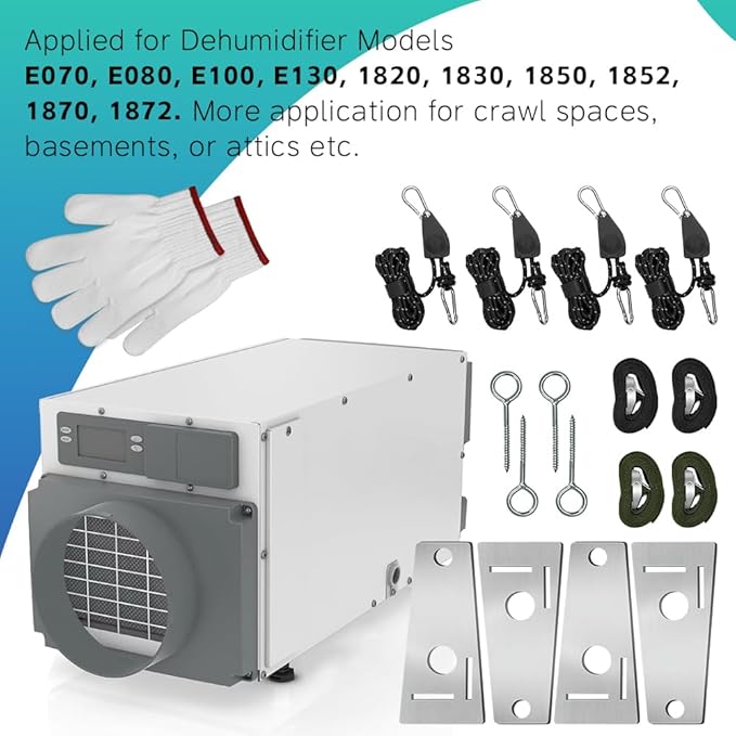Upgraded 5822 Dehumidifier Hanging Kit for AprilAire Crawl Space Whole-House Models E070, E080, E100, E130, 1820, 1830, 1850, 1852, 1870, 1872