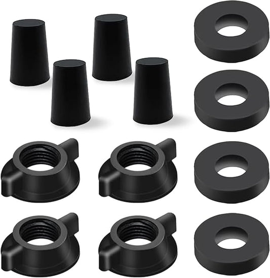 Replacement Kit for Berkey® Water Filter System Elements - 4 wing nut, 4 Washers & 4 water filter hole plugs Compatible with Berkey® Gravity Water Filter System and Black Activated Carbon Filters