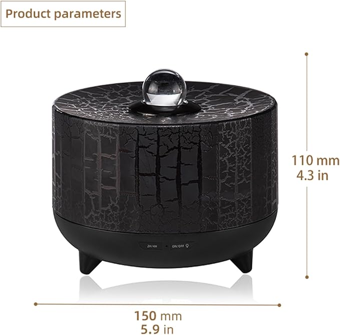 Volcano Essential Diffuser: 300ml Oil Diffuser with 7 Color Flame Light, Auto-Off Scent Humidifier with Remote Control for Large Room