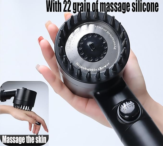 Shower Head with Handheld, Shower Heads High Pressure, High Flow Even with Low Water Pressure-Hand Held Showerhead Set,3 Modes Filtered Showerhead with 59″Replacement Hose/Bracket/Cotton Filters