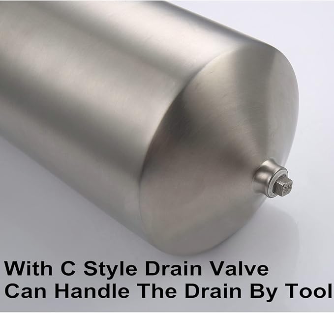 Amwater NSF/ANSI 42 Certi Stainless Steel Jumbo Size Filter Housing for 10"/ 20" Filter Cartridge, 1" NPT Water Filter Housing for Whole House Water Purification of Stainless Steel 304 (20" C Housing)