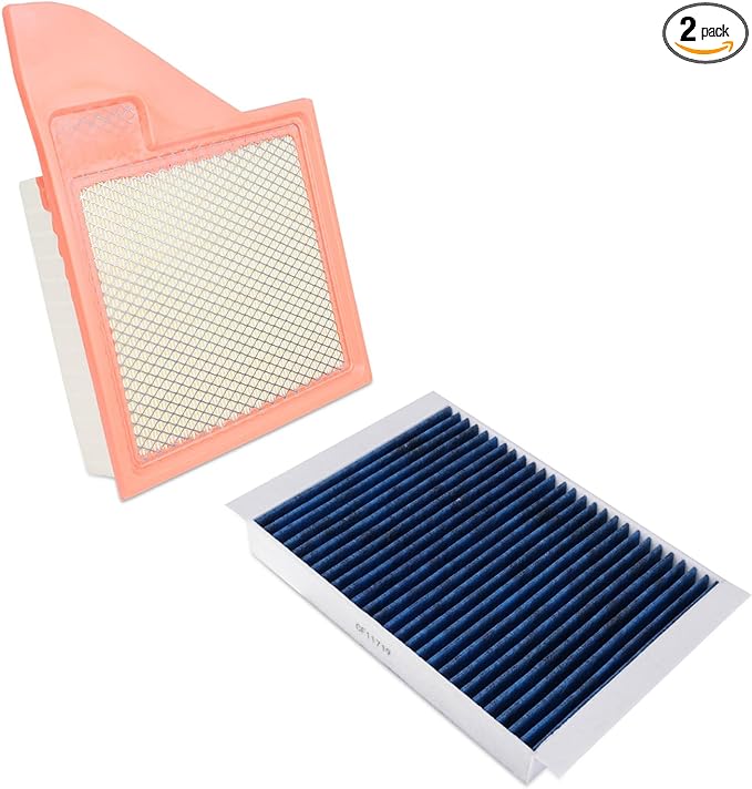 Cabin & Engine Air Filter Fit for Ford Mustang 2011-2014 5.0L/3.7L, Mustang 2010 4.6L Activated Carbon Cabin Filter Replacement CF10370 CA10781 Car Accessories