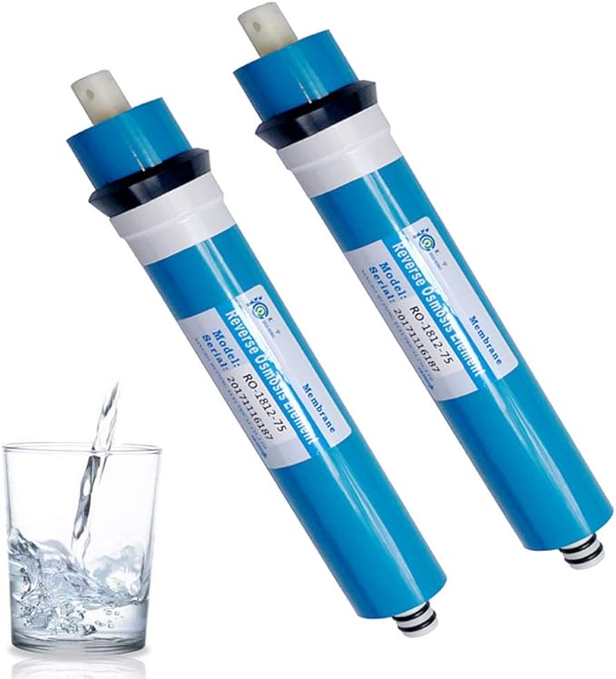 HUINING 2PCS 75GPD membrane Reverse Osmosis Membrane Residential RO Membrane Water Filter Cartrige Replacement for Home Drinking Water Filtration System Household