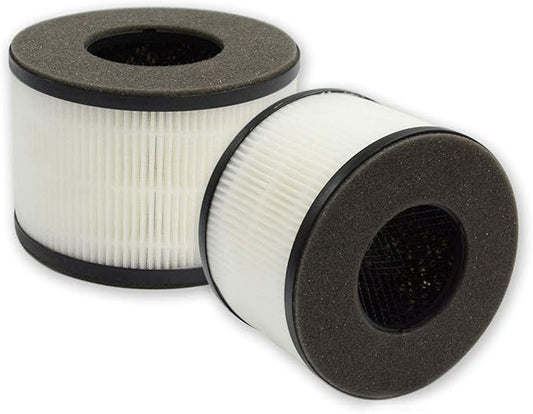 PUREBURG Replacement Filters Compatible with PARTU & Slevoo BS-03 Air Purifier,2-Pack H13 True HEPA 3-Stage Filtration Activated Carbon Air Clean Dust VOCs Odor