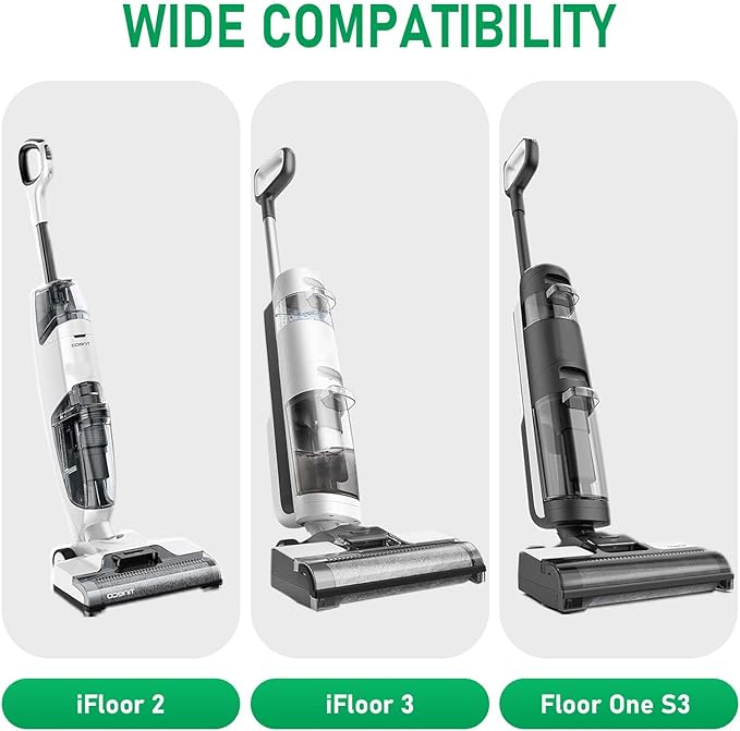 Roller Brush Replacement Kit Compatible with Tineco iFloor 2, iFloor 3,Floor One S3 Cordless Wet Dry Vacuum Cleaner,2 Pack Brush Roll Replacement Accessories