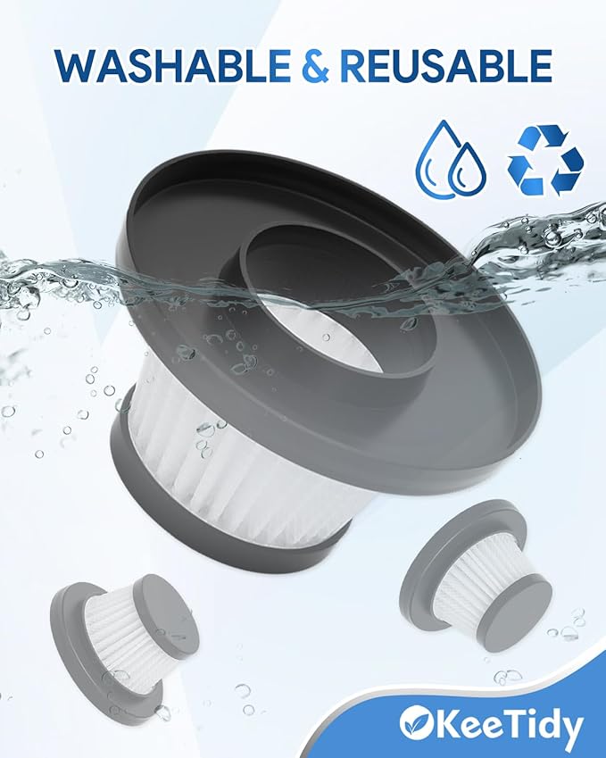 Replacement Filter Compatible with Horsepower Duck Compact Cordless Vacuum Cleaner AS Seen On TV, Vacuum Cleaner Filter Replacement Parts, Black, 4+1 Pack