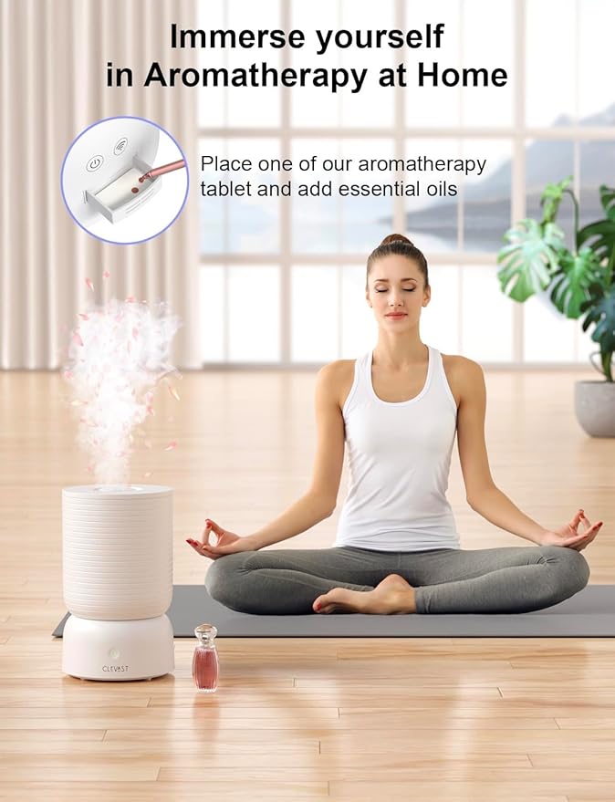 CLEVAST Smart Humidifier for Bedroom 3L, Top Fill Cool Mist, Essential Oil Diffuser, App & Voice Control, Works with Alexa & Google Assistant, Quiet, Auto Shut-Off, Baby Nursery Home Office Large Room