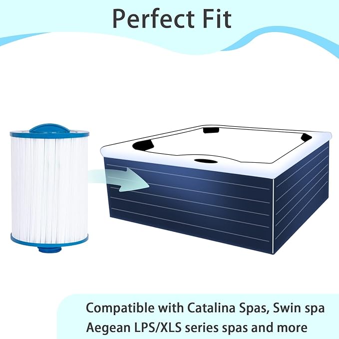 Future Way Hot Tub Filter Replacement for Pleatco PWW50P3(1 1/2" Coarse Thread), Unicel 6CH-940, Filbur FC-0359, Waterways 817-0050, Viking Spa Filter, Screw in SAE Thread Filter, 45 Sq.Ft, 2 Pack