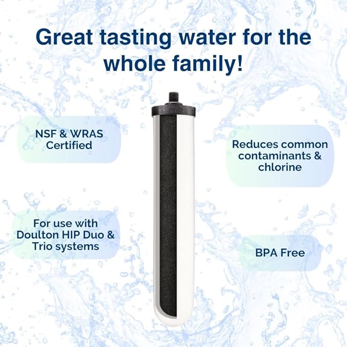 DOULTON ¦ W9123053 ¦ 10" UltraCarb ¦ Authentic Drinking Water Ceramic Replacement Candle Element Filter ¦ 9501 ¦ White ¦ NSF Certified ¦ BSP Thread ¦