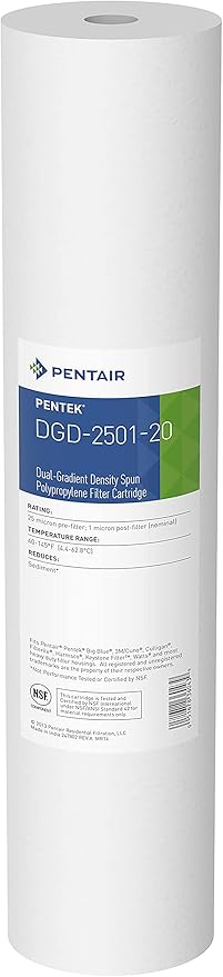 Pentair Pentek Big Blue Filter Housing Bundle with Water Filter Cartridge | Heavy Duty Whole House Filtration
