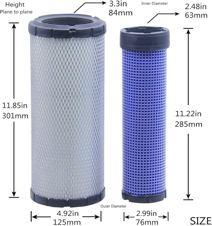 AF-8602-S Air (H&V) Filter Replaces P822768 + P822769, RE68048 + RE68049, AF25553, LAF8143, 46489, CA9246, AM129028, R1401-42280, 129062-12560, RS3702+RS3703, 6666333+666634 (Pack of 1 set)