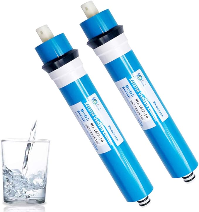 HUINING Reverse Osmosis Membrane Residential RO Membrane Water Filter Cartrige Replacement for Home Drinking Water Filtration System Household (2PCS 50GPD membrane)