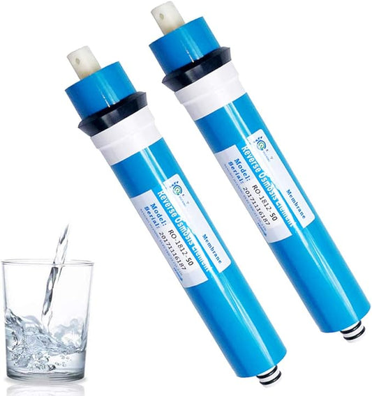 HUINING Reverse Osmosis Membrane Residential RO Membrane Water Filter Cartrige Replacement for Home Drinking Water Filtration System Household (2PCS 50GPD membrane)
