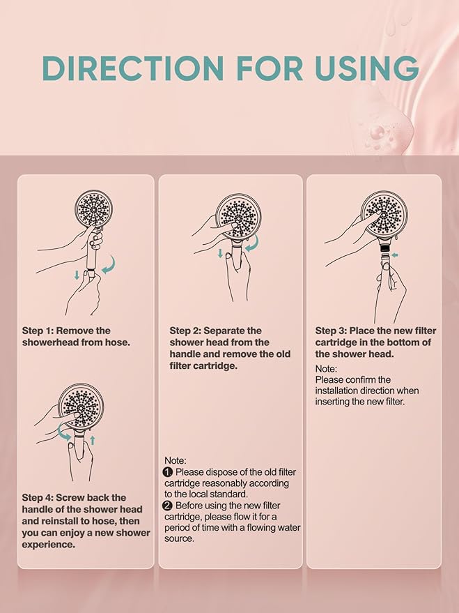 Cobbe 2 Pack Replacement Filters for Handheld Shower Head - UPGRADE FILTERING DURATION - Remove Chlorine - Reduces Dry Itchy Skin