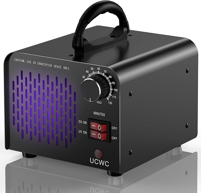 Ozone Generator 58,000mg/h, High Capacity Ozone Generator, Home and Commercial Ozone Machine Odor Removal, Ideal for Car, Home, Smoke, Pet, etc (Black) - by UCWC