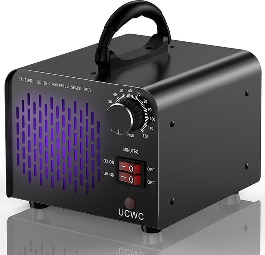 Ozone Generator 58,000mg/h, High Capacity Ozone Generator, Home and Commercial Ozone Machine Odor Removal, Ideal for Car, Home, Smoke, Pet, etc (Black) - by UCWC