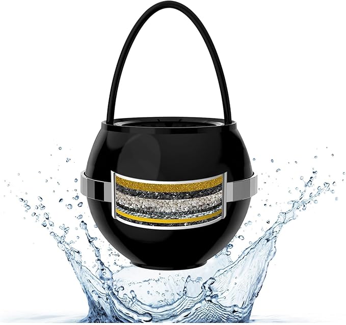 Bathtub Water Filter for Tub with Overflow,2,500 Gallons of Filtration,8 Stages Bath Filter,Remove contaminants,Chlorineand Fluoride,Hardwater Softener,BPA Free(Upgrade Version),Black