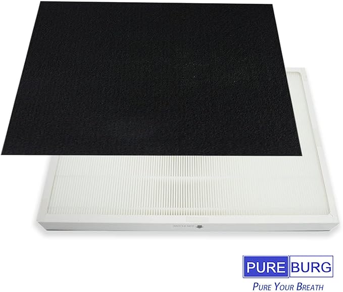 PUREBURG 83195 Replacement Filter Set Compatible with Kenmore 83254 83396 85254 F-K3 Air Purifiers,H13 HEPA + Activated Carbon Pre-Filters x 4 Air Clean Dust VOCs