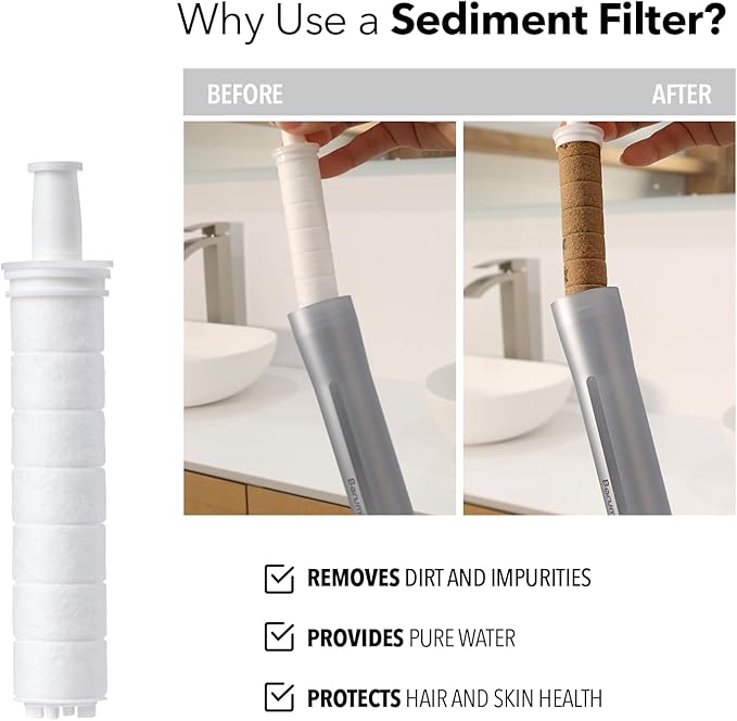 Barumi Pluo Handheld Filtered Shower Head - Silver | Vitamin C Filter for Healthy Skin & Hair | High Pressure Soft Spray | Dual Filtration Removes Chlorine & Impurities | Gentle Shower for Pets