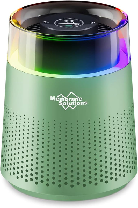 MSB5 Air Purifiers for Bedroom, H13 True HEPA Air Purifier for Home Room Office, 20dB Quiet Air Cleaner with Sleep Mode Colorful Night Light for Pets Dander Pollen Mold (Green)