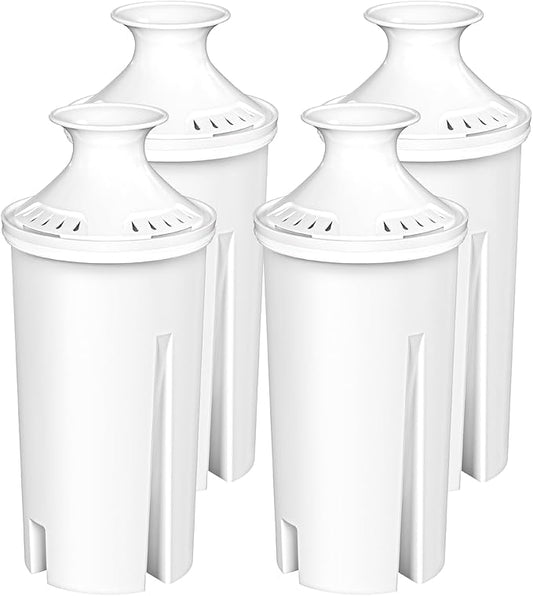 Fil-Fresh 4-Pack Water Filter Replacements for Brita Water Pitchers and Dispensers, NSF 53 Certified to Reduce Chlorine and Bad Taste, BPA free