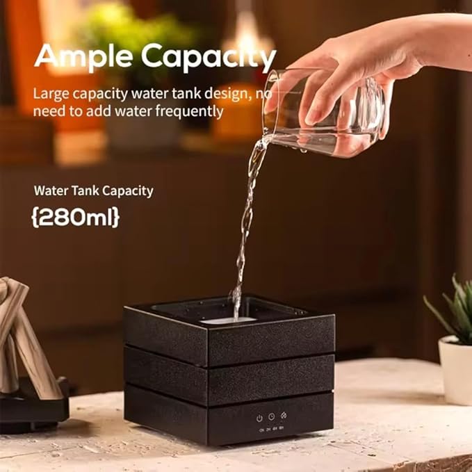 Flame Mist Flames Humidifier Essential Oil Diffuser, Bonfire Aroma Diffuser Fireplace Flame Humidifier with Remote, Cool Mist Aromatherapy Machine Night Light for Large Room Bedroom Office