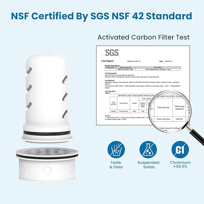 MARRIOTTO Water Filter Replacement for LS Home Dispenser 18 Cup/Glass Pitcher 7 Cup/Plastic Pitcher 10 Cup/Plastic Pitcher 7 Cup, 2 Membrane Micro Filter and 2 Activated Carbon + Ion Exchange Filter