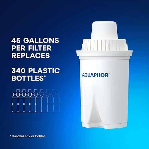 AQUAPHOR Water Filter Pitcher Opal 12 Cup with 1 X B15 Filter - 145 Gallons Long-Life (White)